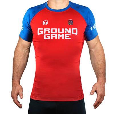 Rashguard Tatamy Tschechien kurzarm (Rot)