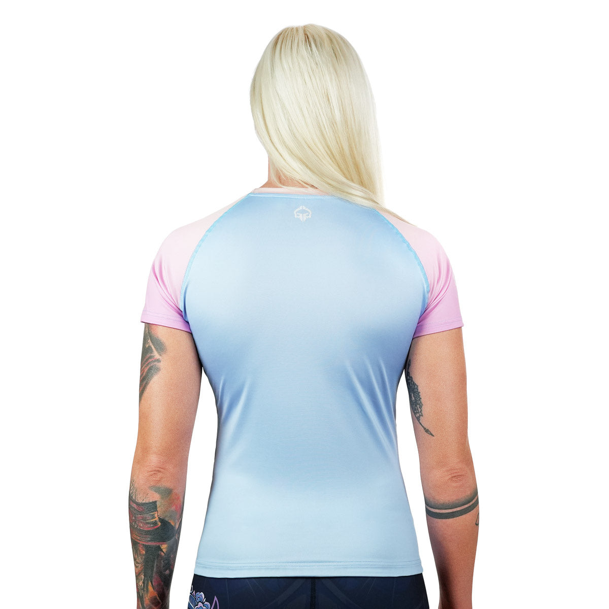 Damen-Rashguard Athletic Light Blue kurzarm