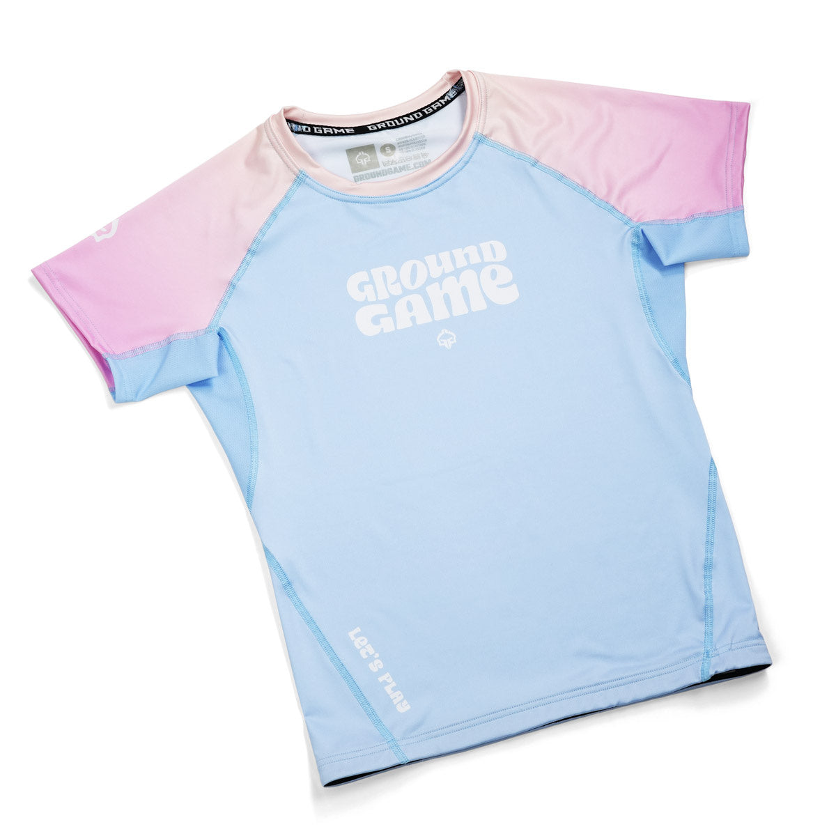 Damen-Rashguard Athletic Light Blue kurzarm