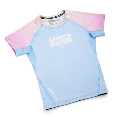 Damen-Rashguard Athletic Light Blue kurzarm