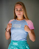 Damen-Rashguard Athletic Light Blue kurzarm