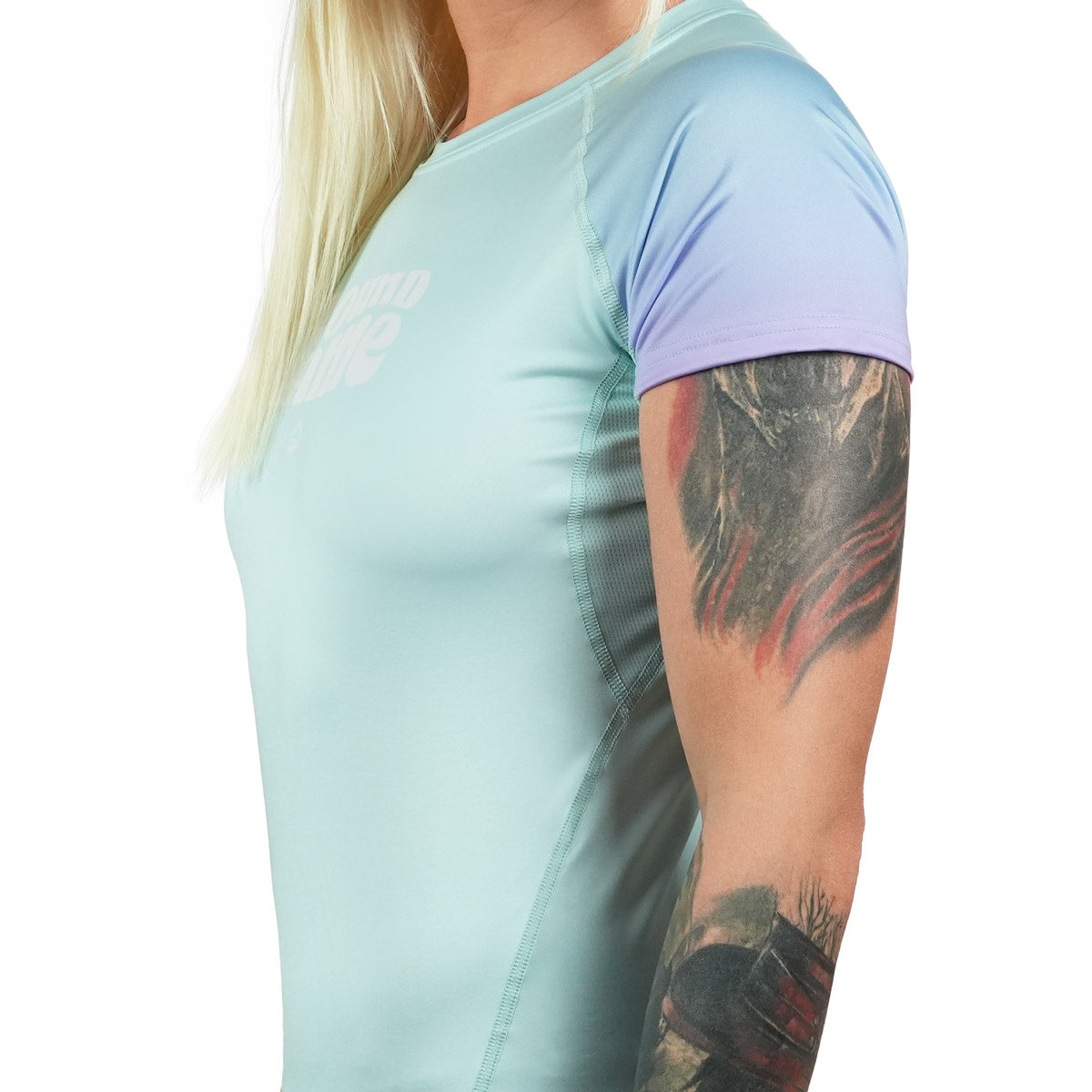 Damen-Rashguard Athletic Mint kurzarm