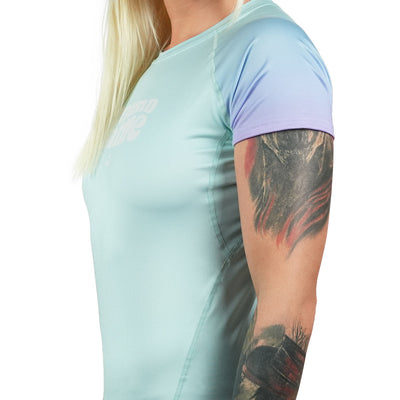Damen-Rashguard Athletic Mint kurzarm
