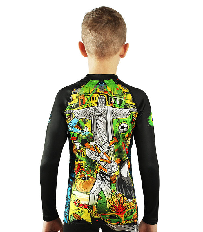 Kinder-Rashguard Brasil langarm