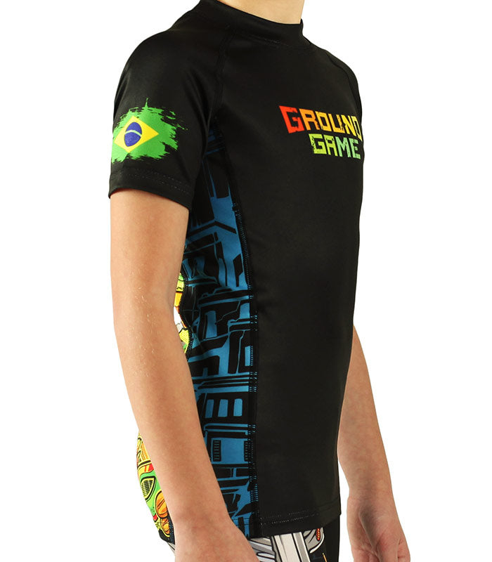 Kinder-Rashguard Brasil kurzarm