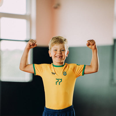 Kinder-Rashguard Brazil Football kurzarm