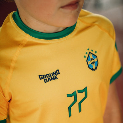 Kinder-Rashguard Brazil Football kurzarm