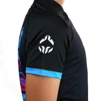 Kinder-Rashguard Cyber Samurai kurzarm