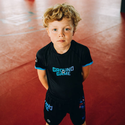 Kinder-Rashguard Cyber Samurai kurzarm