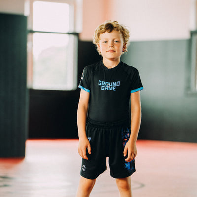 Kinder-Rashguard Cyber Samurai kurzarm