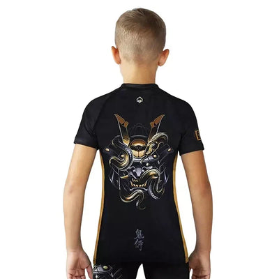 Kinder-Rashguard Oni Samurai kurzarm