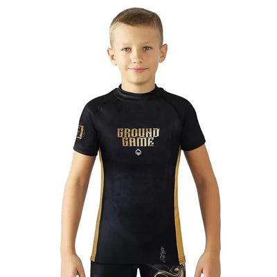 Kinder-Rashguard Oni Samurai kurzarm