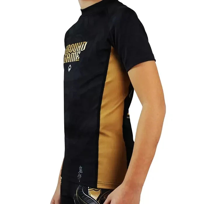 Kinder-Rashguard Oni Samurai kurzarm