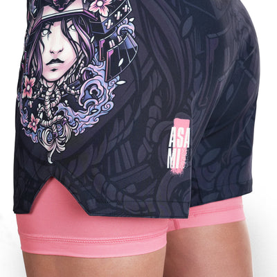 Damen-Trainingsshorts 2-in-1 Asami
