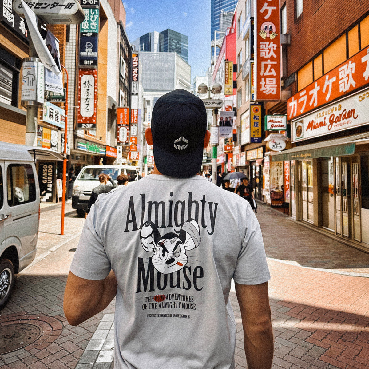 Oversize-T-Shirt Almighty Mouse (Blaugrau)