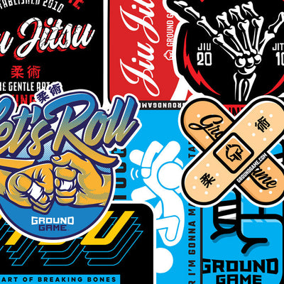 Set mit 8 BJJ-inspirierten Stickern
