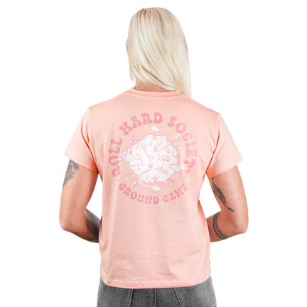 T-Shirt für Frauen Roll Hard Society (Pfirsich)