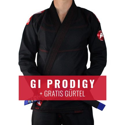 BJJ GI für Teenager Prodigy (Schwarz) + Gratis Gürtel