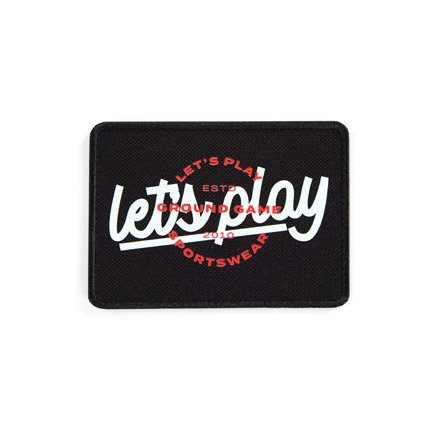 Klettverschluss-Aufnäher Let's Play (Weiss)