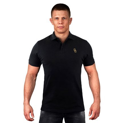 Poloshirt Monogram Gold (Schwarz)