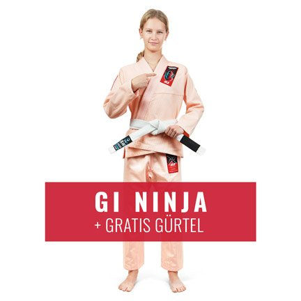 BJJ GI für Kinder Ninja (Pfirisch) + Gratis Gürtel