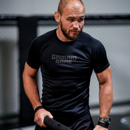 Rashguard Athletic Shadow Black Kurzarm