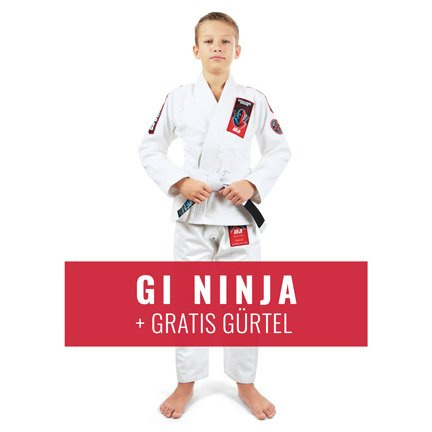 BJJ GI für Kinder Ninja (Weiss) + Gratis Gürtel